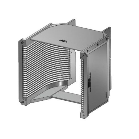 8" (200 mm) Aluminum hard clear anodized cassette | 25 slot End wall / H-bar | Flat | MOQ 5