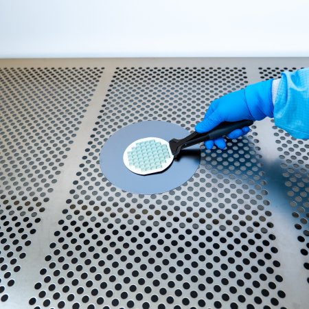 Mechanical wafer pick edge grip with spatula (WHS-G2) 100-125 mm Mechanical wafer pick edge grip with spatula (WHS-G2) 100-125 mm