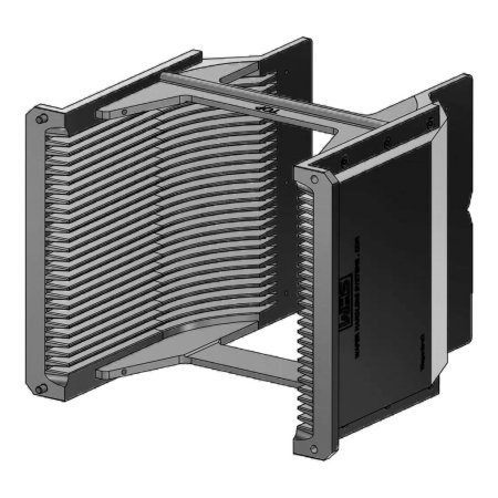 6" (150 mm) Aluminum hard clear anodized cassette | 25 slot H-bar / H-bar | Angular | MOQ 5