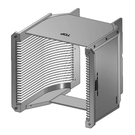 8" (200 mm) Aluminum hard clear anodized cassette | 25 slot End wall / H-bar | Angular | MOQ 5